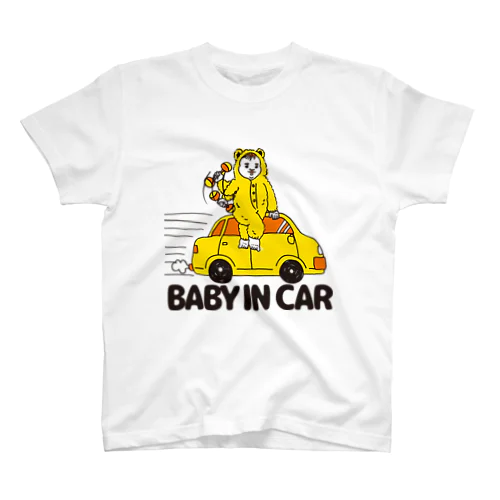 BABY IN CAR　イエロー（背景なし） Regular Fit T-Shirt