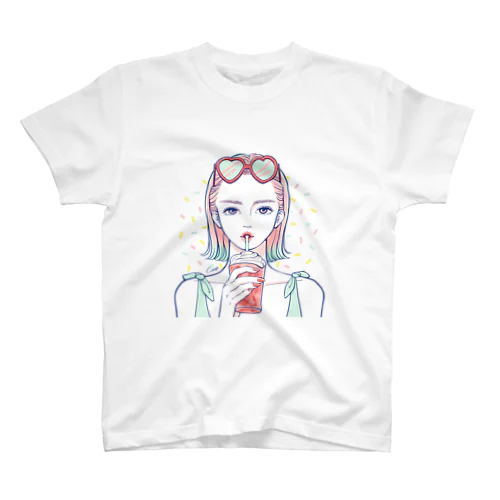 夏girl レトロカラー 淡色T  Regular Fit T-Shirt