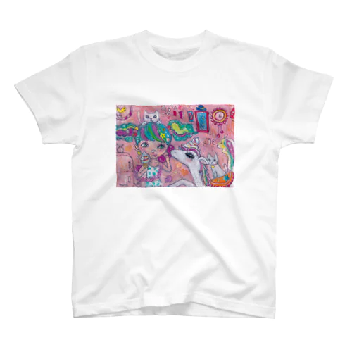 ぶりっ子ちゃんとくるくるソフトクリームユニコーンの日常 スタンダードTシャツ