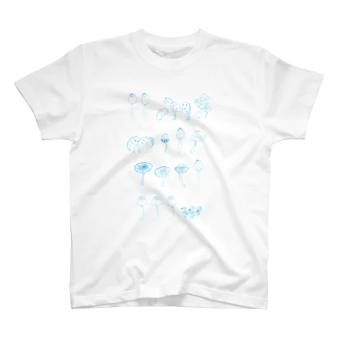 きのことうまblue スタンダードTシャツ