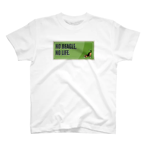 NO BEAGLE, NO LIFE.　スクエア スタンダードTシャツ