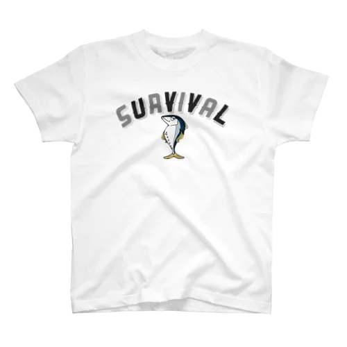 SURVIVAL 〜鯖、威張る〜  グレーっぽい Regular Fit T-Shirt