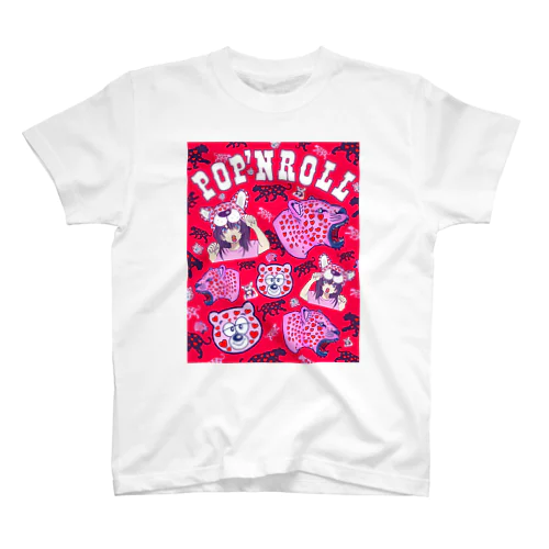 pop'nrollのヒョウ柄 Regular Fit T-Shirt