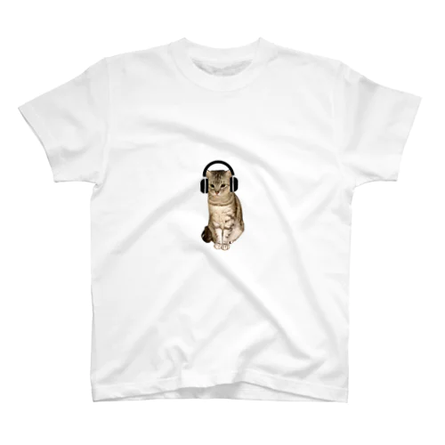 ヘッドフォンon猫 Regular Fit T-Shirt
