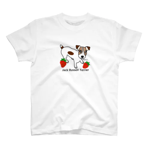 かわいい犬ジャックラッセルテリアと苺 Regular Fit T-Shirt