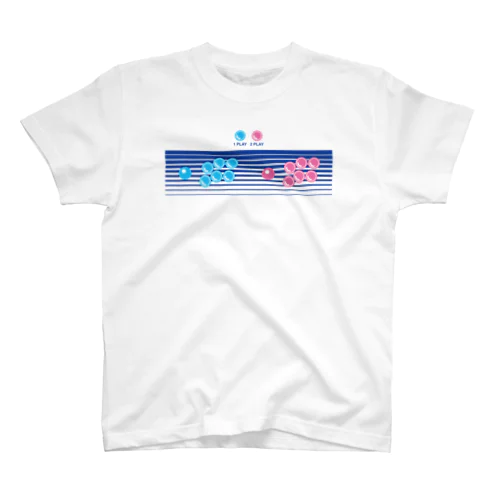 アーケードゲームコンパネ（水色/ピンク） Regular Fit T-Shirt