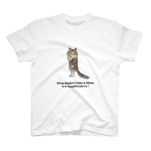 silver patched tabby & white Fubuki Regular Fit T-Shirt