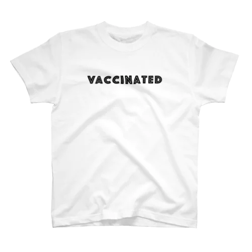 ワクチン接種済 VACCINATED　- black ver. 01 - Regular Fit T-Shirt