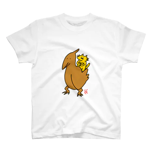 プテラノドンと黄色いネコ Regular Fit T-Shirt