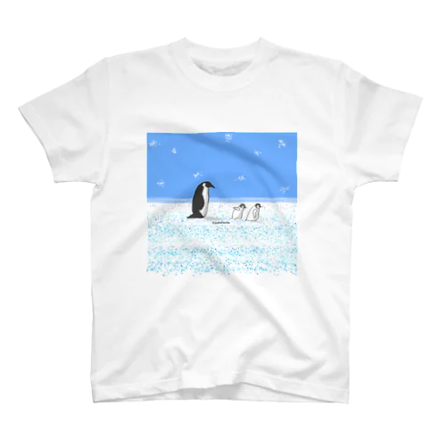 ペンギン親子　色付き スタンダードTシャツ