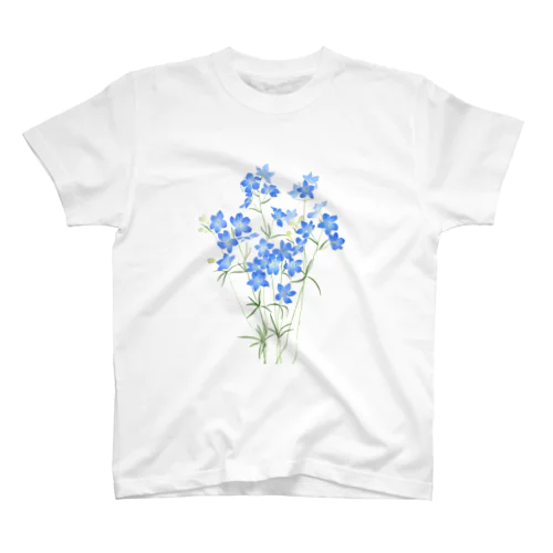 青いお花(デルフィニウム) スタンダードTシャツ