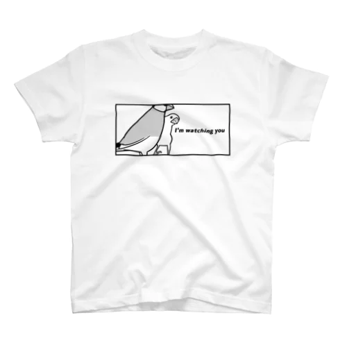 文鳥「i'm watching you」 スタンダードTシャツ