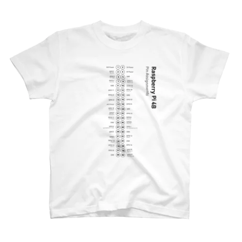 Raspberry Pi 4B GPIO ピンアサイン Regular Fit T-Shirt