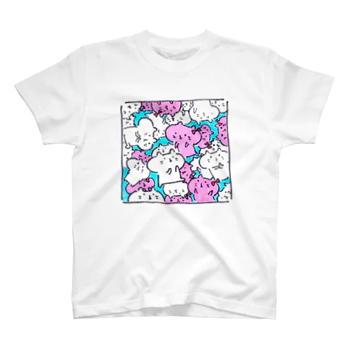 アンバランスでもがんばるにゃんこくん＆にゃんこちゃん　がいっぱいTシャツ スタンダードTシャツ