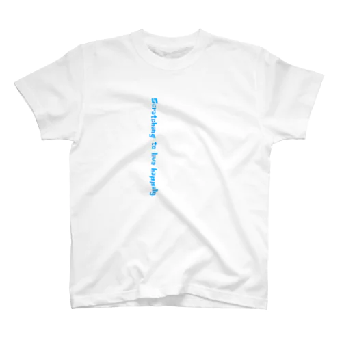 Scratching to live happily(水色) Regular Fit T-Shirt