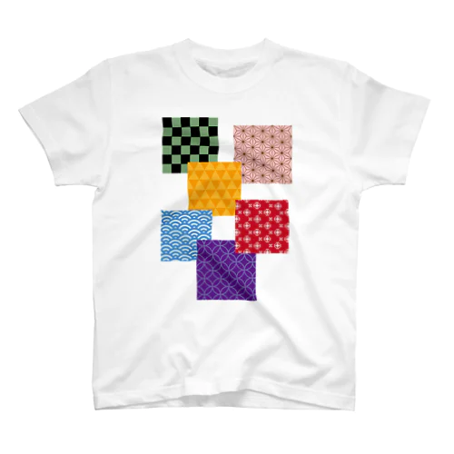 和柄パッチワーク風 Regular Fit T-Shirt