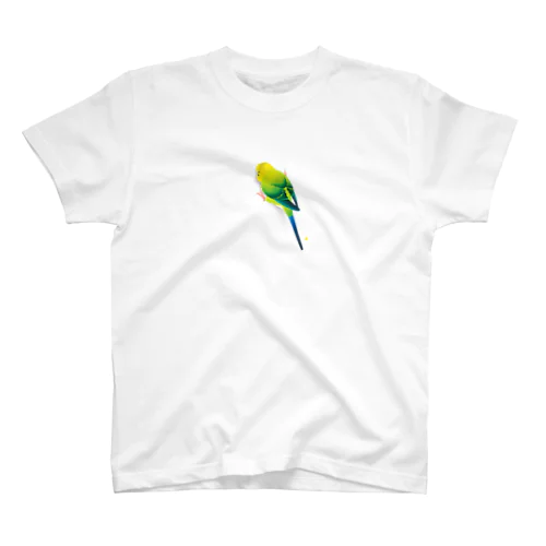 しがみつきインコ 緑 ・ 影あり Regular Fit T-Shirt