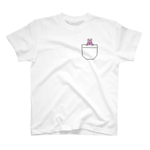 フェイクポケット　うさぎ　ドット絵 スタンダードTシャツ