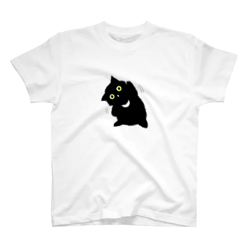 体操するツキノワ黒毛玉猫 スタンダードTシャツ