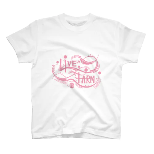 LiVE FARM PROJECT × ▼LAKUGAKI△コラボ　PiNK 티셔츠