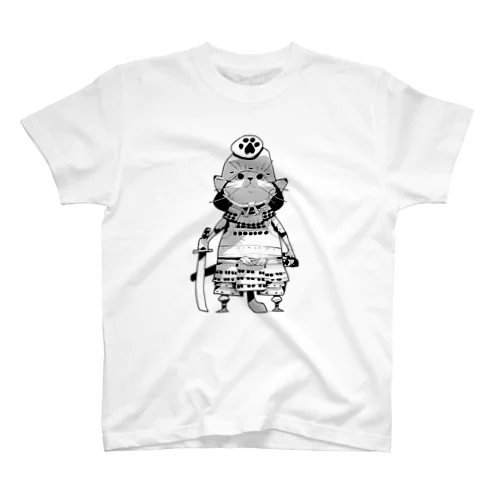 Cat Samurai monochrome スタンダードTシャツ