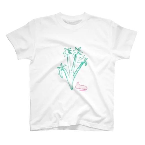 cat and plants Regular Fit T-Shirt