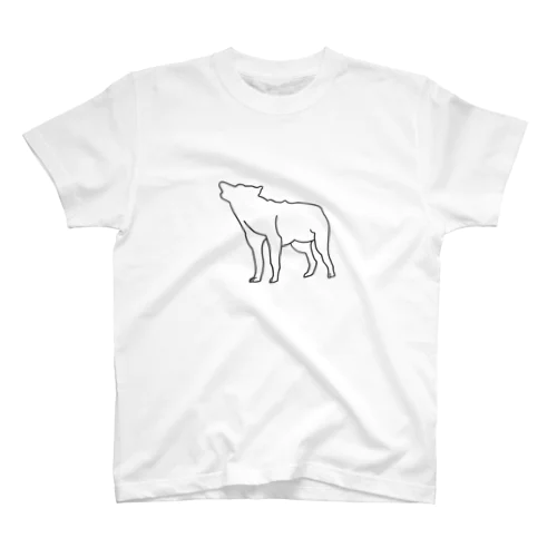 オオカミアウトライン Regular Fit T-Shirt