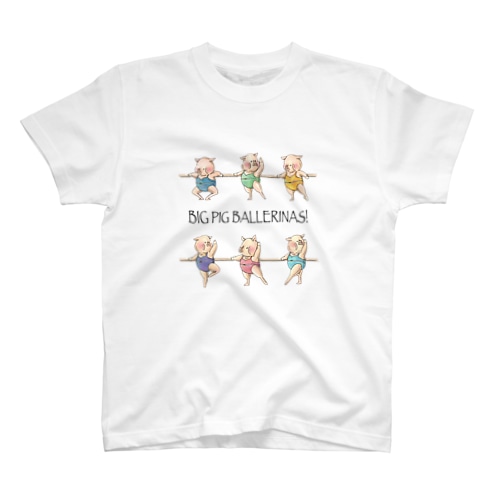 BAR LESSON PIGS sketch＆colored Regular Fit T-Shirt