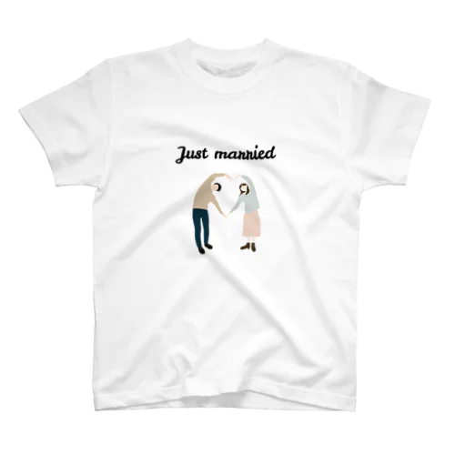 Just married 結婚/夫婦 黒ロゴ スタンダードTシャツ