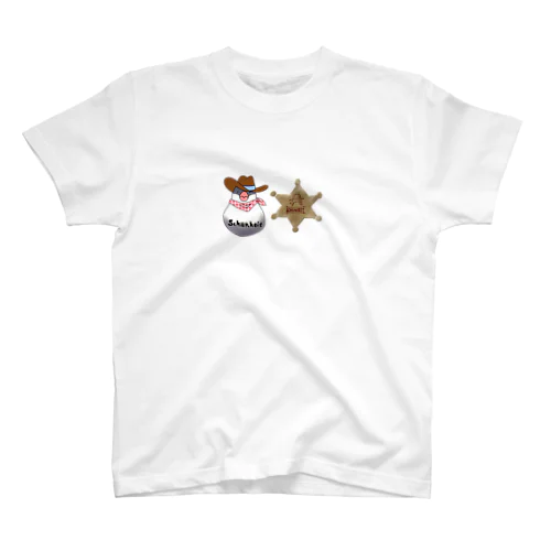 ウエスタン桜文鳥と保安官バッジ Regular Fit T-Shirt