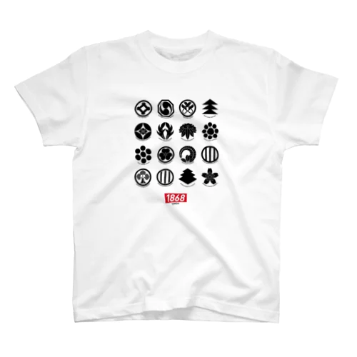 郷土史デザインNo.8・仙台藩士家紋（墨紋） スタンダードTシャツ