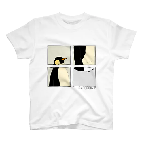 コウテイペンギン (モノクロ) スタンダードTシャツ