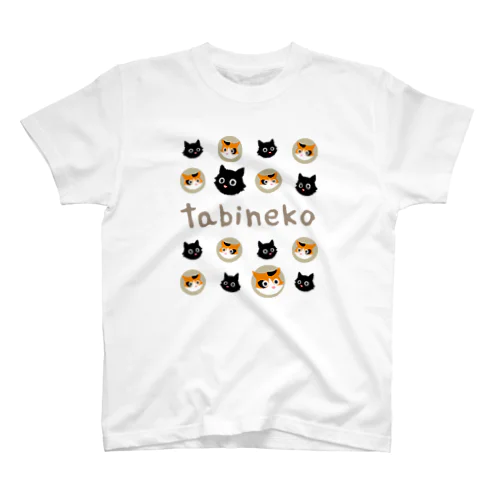 たびねこ-かおドット スタンダードTシャツ