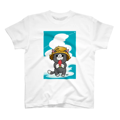 夏にゃんこ Regular Fit T-Shirt