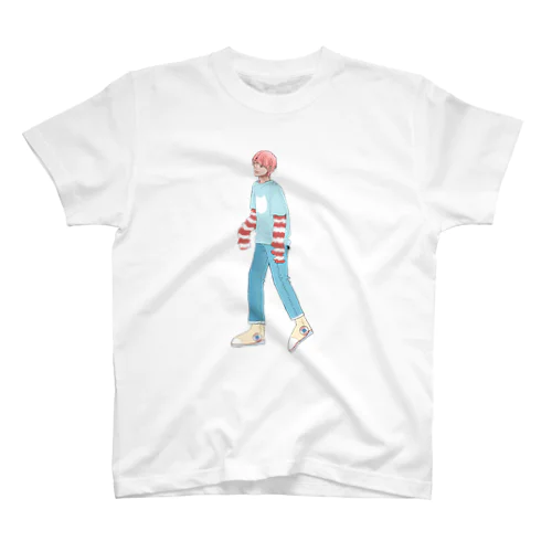 ピンク髪の男性 Regular Fit T-Shirt