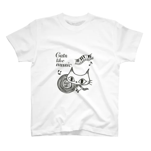 ニャズ ♪ Cats like music スタンダードTシャツ