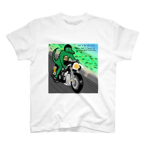 バイクに乗る鰐 Regular Fit T-Shirt