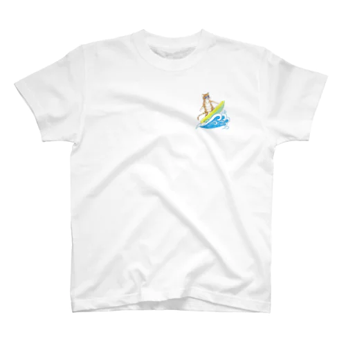 猫のサーフィン(水彩ver.) Regular Fit T-Shirt