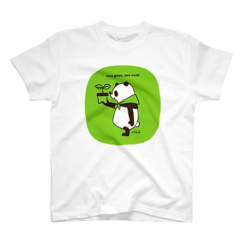 save green,save earth panda Regular Fit T-Shirt