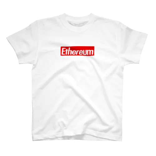 Ethereum ストリート定番の赤に白抜き Regular Fit T-Shirt