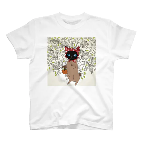 きのこ帽子ねこ Regular Fit T-Shirt