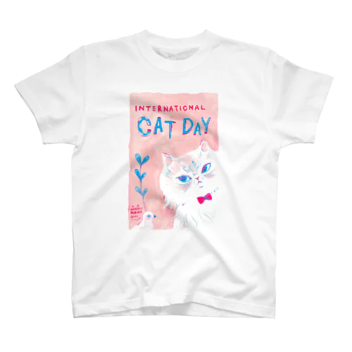 セカイとネコ（コーラルピンク） 티셔츠