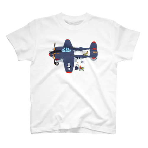 すろくまノーズアートP-38（ペロハチ） スタンダードTシャツ