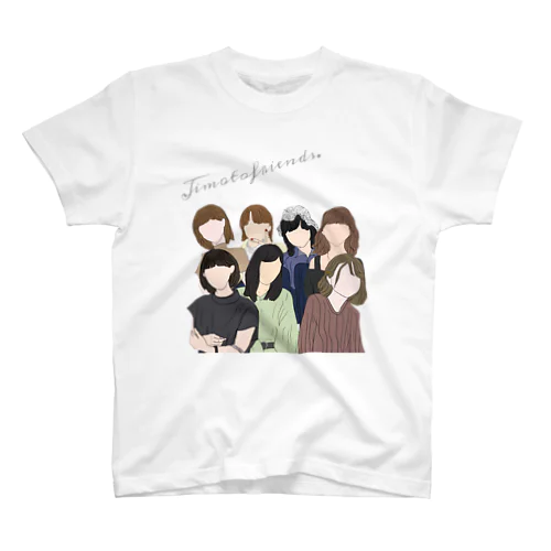 Jimoto friends Tシャツ 片面7人ver. Regular Fit T-Shirt