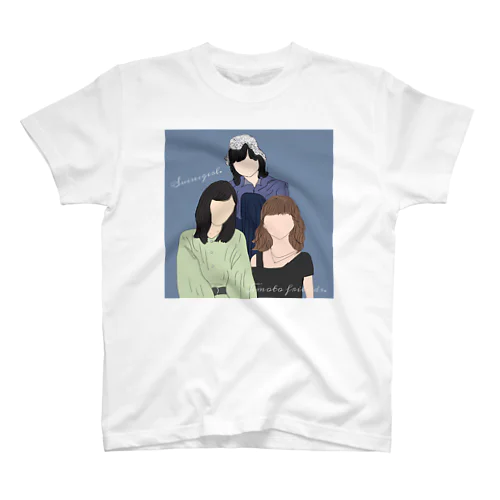 Jimoto  friends Tシャツ 両面3人ver.① Regular Fit T-Shirt