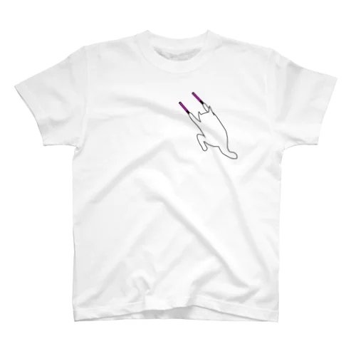 ペンライトねこ10_紫 Regular Fit T-Shirt