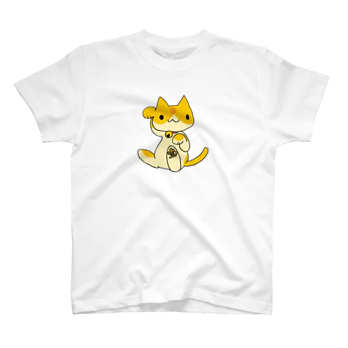 招き猫(黄)足に宝 Regular Fit T-Shirt