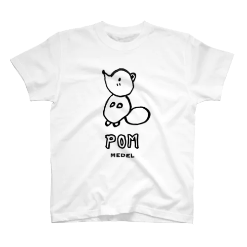 しあわせの白い狸のポン(手描きver.) スタンダードTシャツ