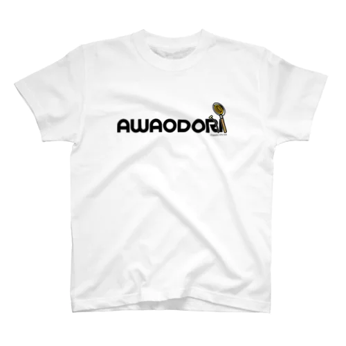 鉦鼓-AWAODORI（黒文字） Regular Fit T-Shirt