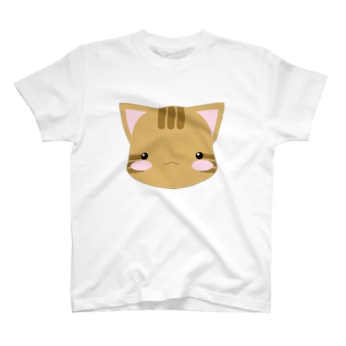 顔だけ茶シマ猫 スタンダードTシャツ